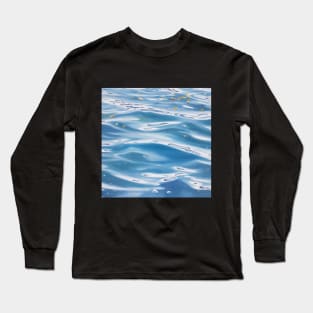 Afterthoughts - lake water painting with floating leaves Long Sleeve T-Shirt